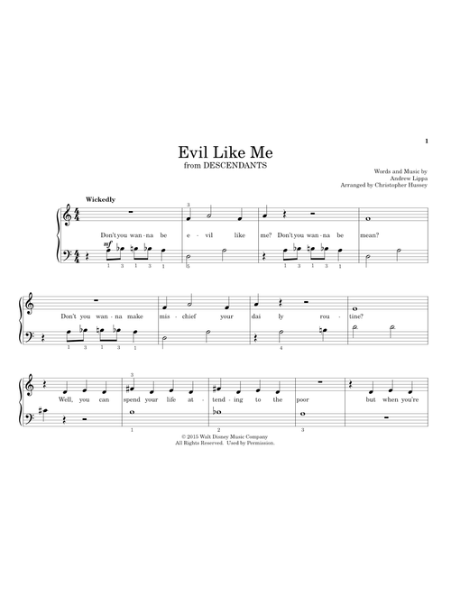 Evil Like Me (arr. Christopher Hussey) - Andrew Lippa (Educational Piano)