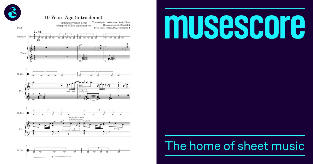 10 Years Ago (intro demo) - French Kiwi Juice (FKJ) Sheet Music
