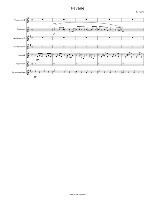Pavane Faure mixed Fanfare ensemble