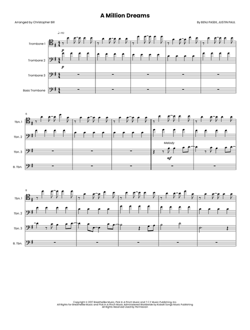 A Million Dreams (Arr. Christopher Bill) - Pink (Small Ensemble)