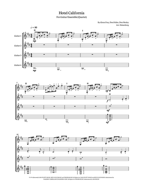 Hotel California (Arr. Heisenberg) - Eagles (Guitar Ensemble)