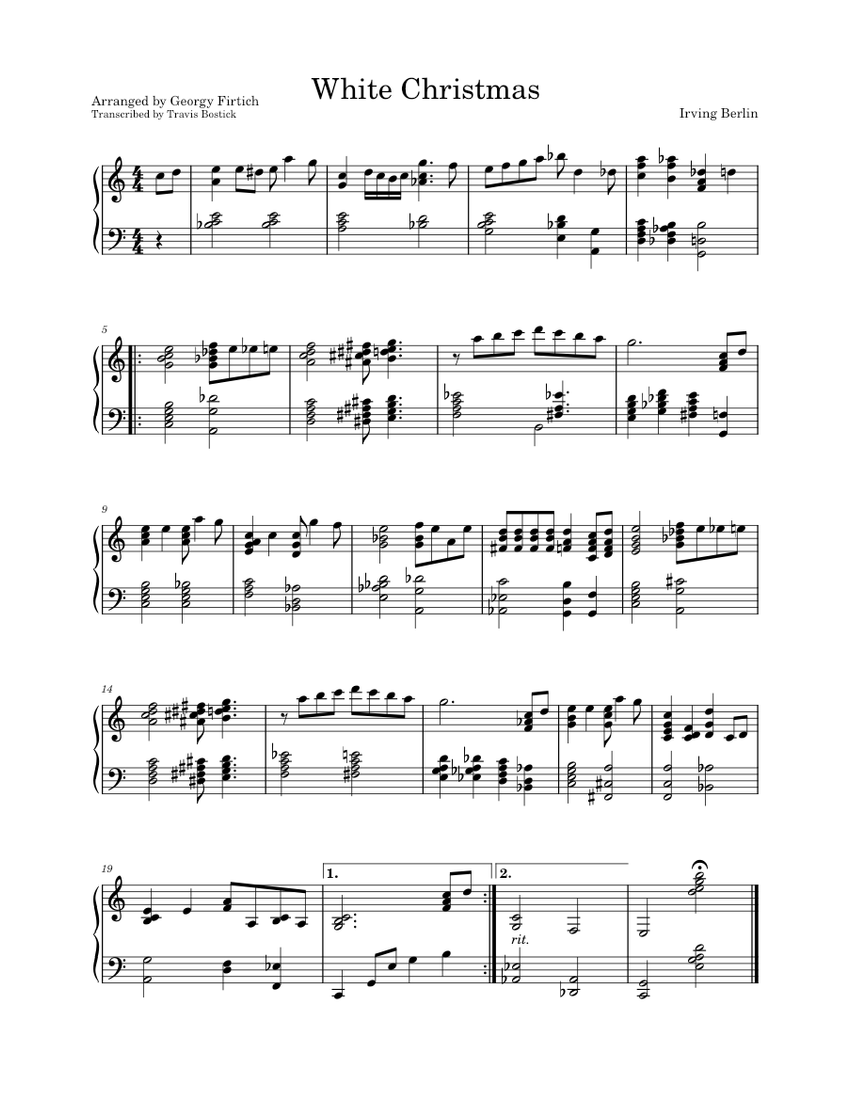 White Christmas Jazz Cover Sheet music for Piano Solo Musescore