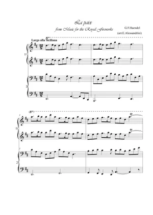 Musica Per I Reali Fuochi D'Artificio HWV 351 - Adattamento Per Organo Solista Di Sandro Carnelos | Spartito Musicale - Foto 12