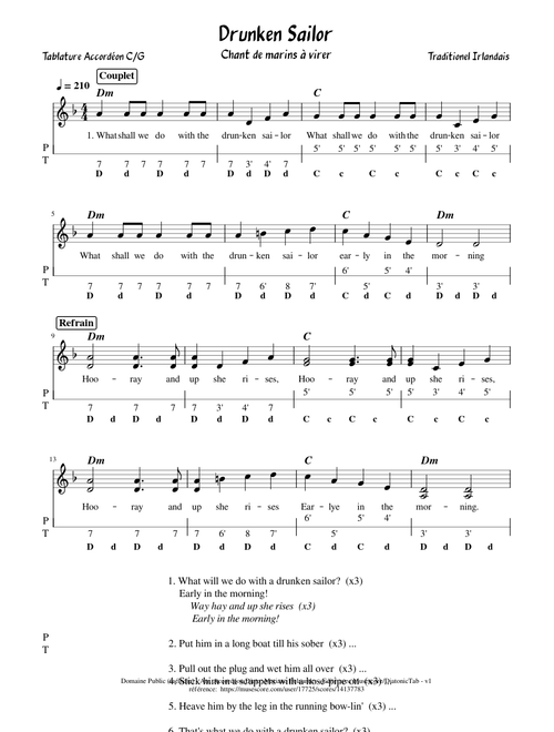 Drunken sailor – Diato - Irish Traditional