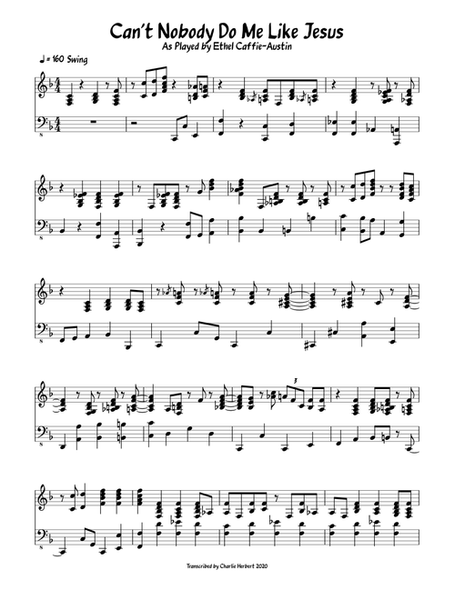 Can't Nobody Do Me Like Jesus - Ethel Caffie-Austin Transcription