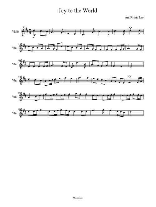 Joy to the World - Violin