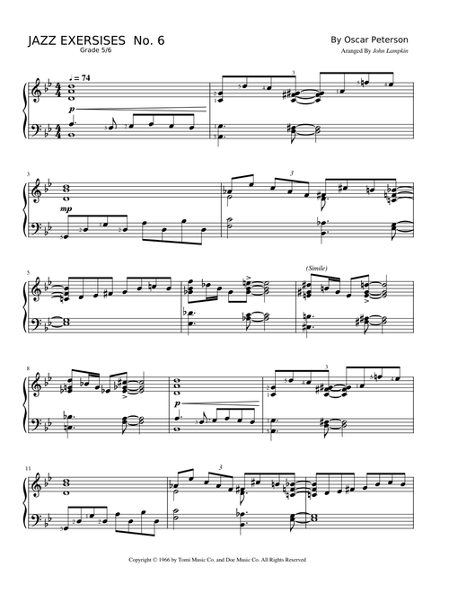Oscar Peterson Jazz Exersise No. 6