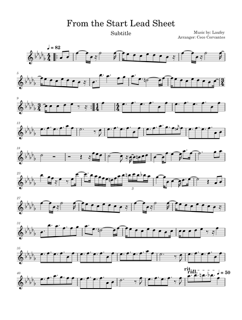 From The Start – Laufey Lead Sheet