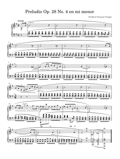 Preludio Op. 28 No. 4 en mi menor – Frédéric François Chopin