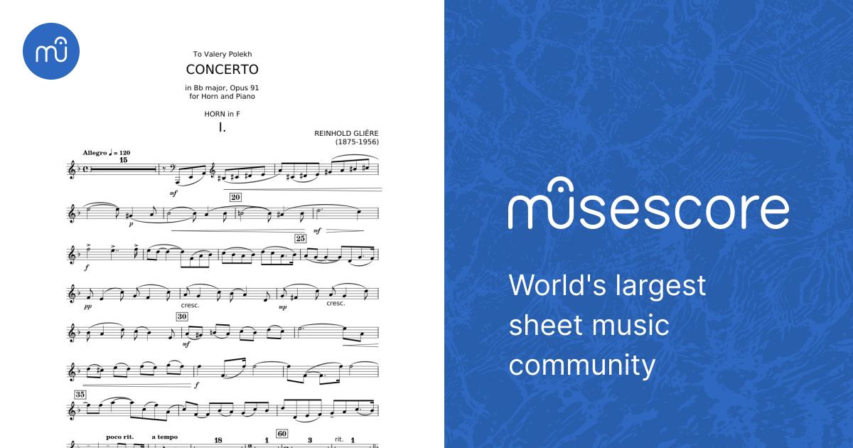 Horn Concerto, Op.91 - Reinhold Glière Sheet Music for French horn