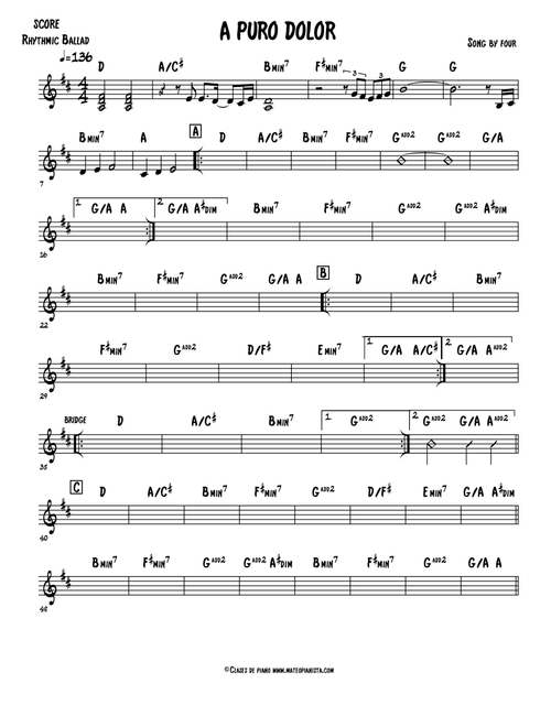 Purest Of Pain (a Puro Dolor) (Arr. Mateo Aguilar) - Erika Ender, Omar Alfanno, Maria Llord (Easy Piano)