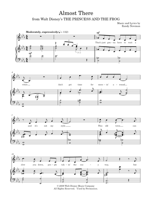 Almost There (from The Princess and the Frog) - Randy Newman (Piano Vocal)