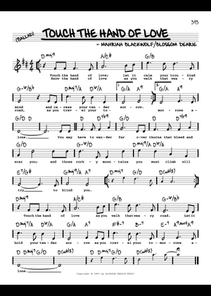 Play Official version of Touch The Hand Of Love Sheet Music by
