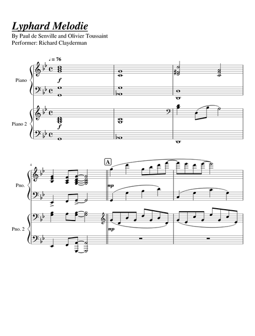 Lyphard Medley / Lyphard Melodie -Richard Clayderman-