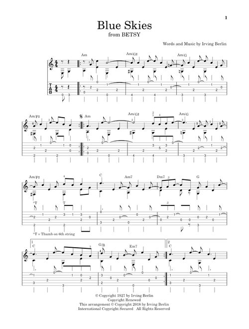 Blue Skies - Irving Berlin (Solo Guitar)