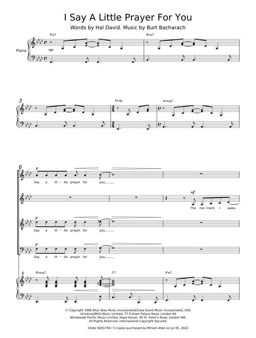 I Say a Little Prayer - Burt Bacharach