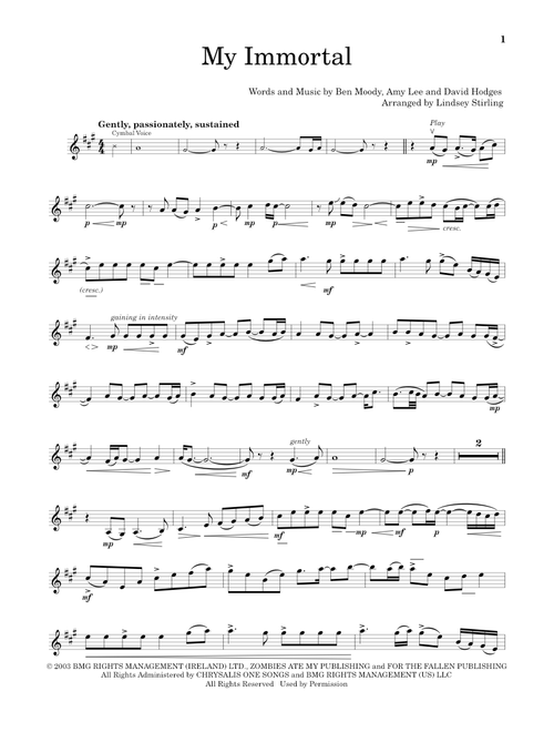 My Immortal - Lindsey Stirling, Evanescence (Violin Solo)