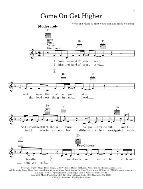 Come On Get Higher - Matt Nathanson (Ukulele)