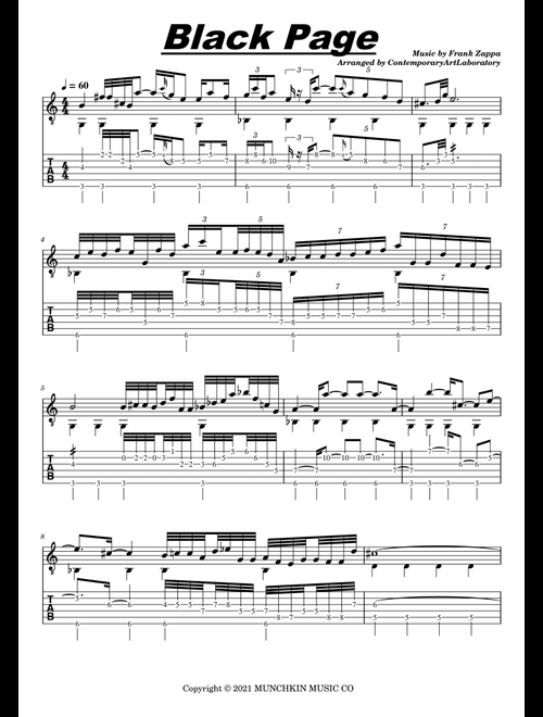 The Black Page (Arr. Contemporary Art Laboratory) - Frank Zappa, Marco Pacassoni Group, Torino Guitar Quartet (Solo Guitar)