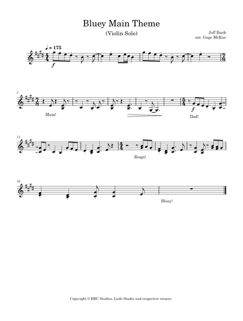 "Bluey" Theme Song (From Ludo Studios' "Bluey") – Joff Bush