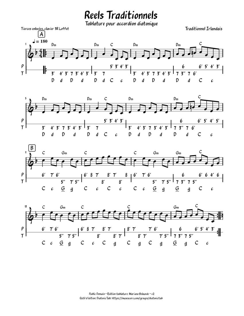 Reels Instruments Reels – Traditional Irish Sheet Music with Chords for Accordion (Solo ...