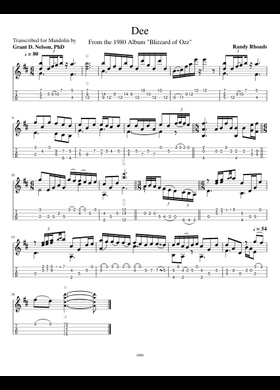 RANDY RHOADS（Super Guitarist）タブ譜 ギタースコア RANDY RHOADS