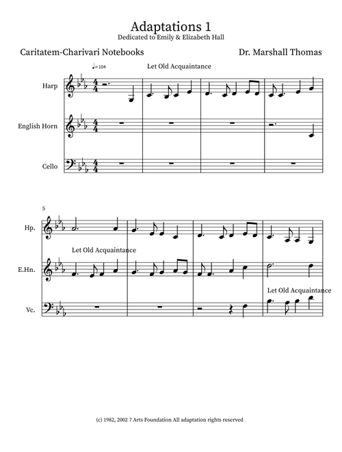 Adaptations 1 - Celebrity Chamber Players (Small Ensemble)