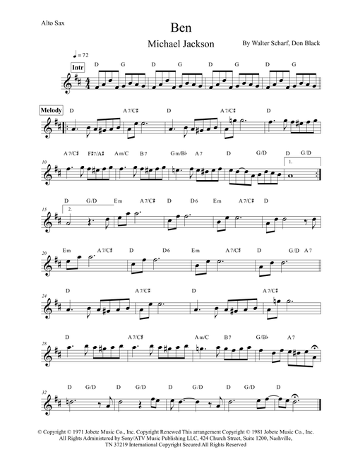 Ben (Arr. Leo Silva) - Michael Jackson (Alto Sax Solo)