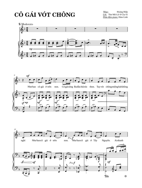 Cô Gái Vót Chông | Đệm Piano - Đàm Linh
