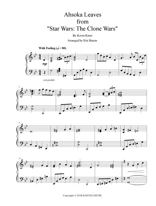 Ahsoka Leaves (Arr. Eric Bacon) - Kevin Kiner (Piano Solo)