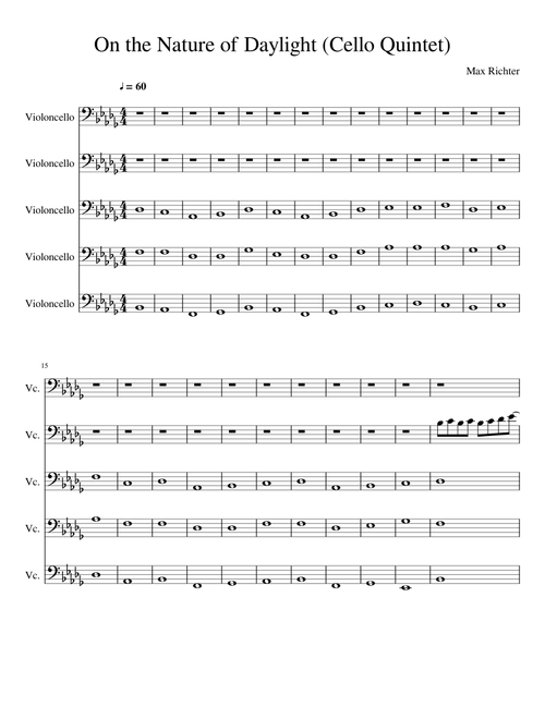(Cello Quintet) On the Nature of Daylight
