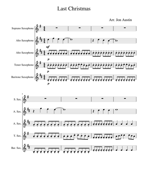 Last Christmas + Santa Baby Sax Quintet