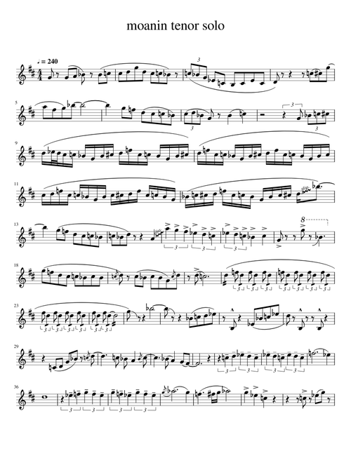 moanin tenor solo