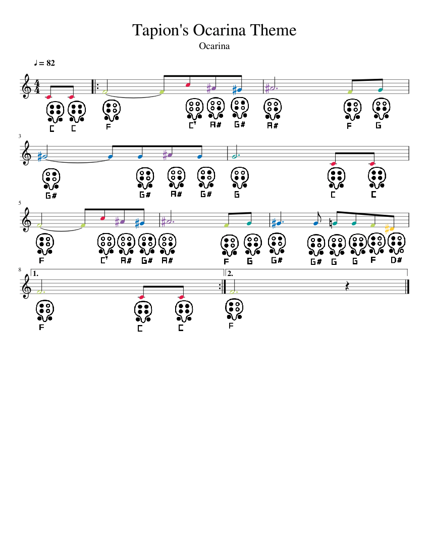 6 hole ocarina music discount