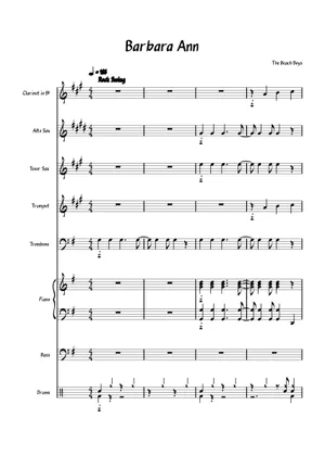BARBARA ANN Sheet music for Soprano, Alto, Tenor, Bass voice BARBARA ANN Sheet music for Soprano, Alto, Tenor, Bass voice
