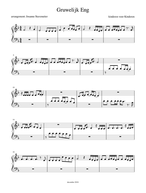 Gruwelijk Eng Kinderen voor Kinderen Piano