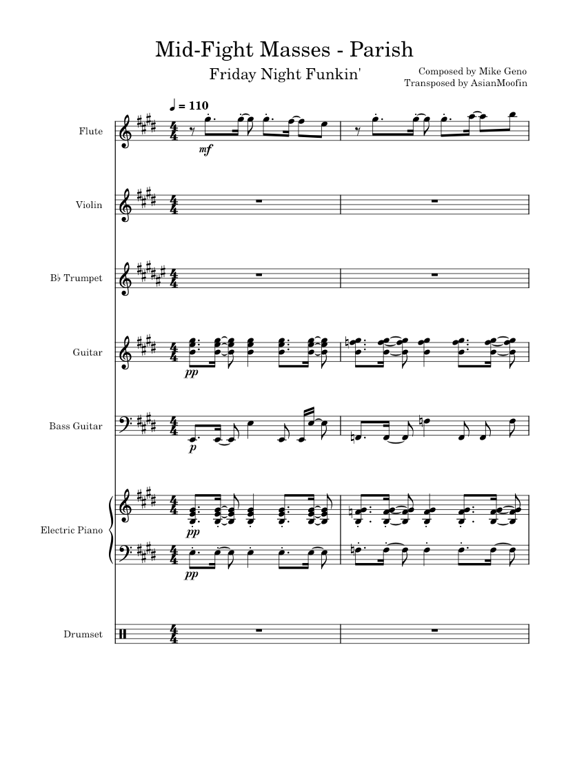 Parish MidFight Masses Friday Night Funkin' piano tutorial
