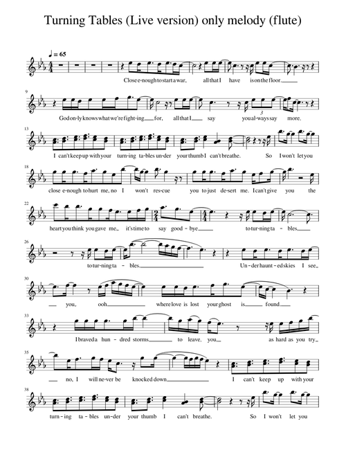 Turning tables – Adele (Live version) only melody (flute)