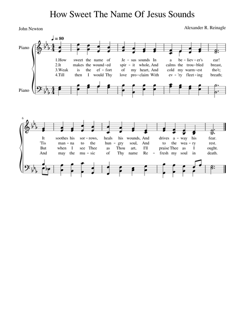 How Sweet The Name Of Jesus Sounds
