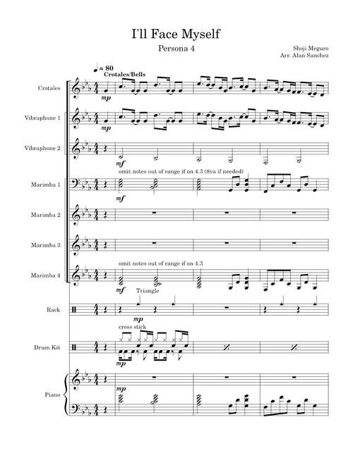 I'll Face Myself – Shoji Meguro (Lot Tune/Percussion Ensemble)