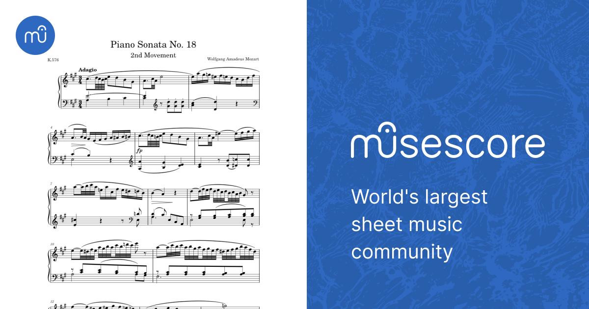 Piano Sonata No. 18 in D Major, K.576, 2nd Movement (Adagio