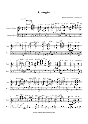 Georgia on my mind – Hoagy Carmichael and Stuart Gorrell Sheet Music ...