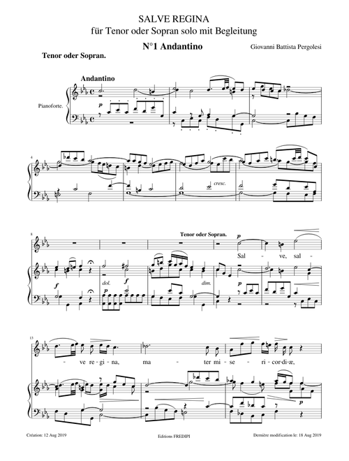 Salve Regina in C minor, P.79 (1. Andantino) - Giovanni Battista Pergolesi
