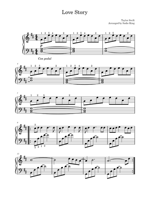Love Story - Taylor Swift (Easy Piano)