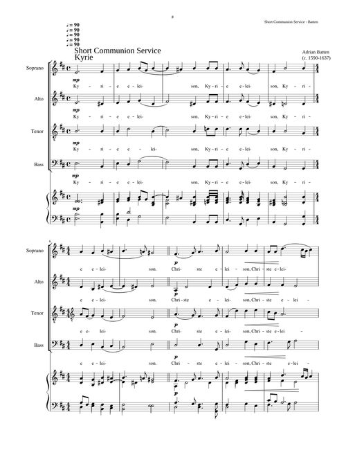 Short Communion Service - Adrian Batten