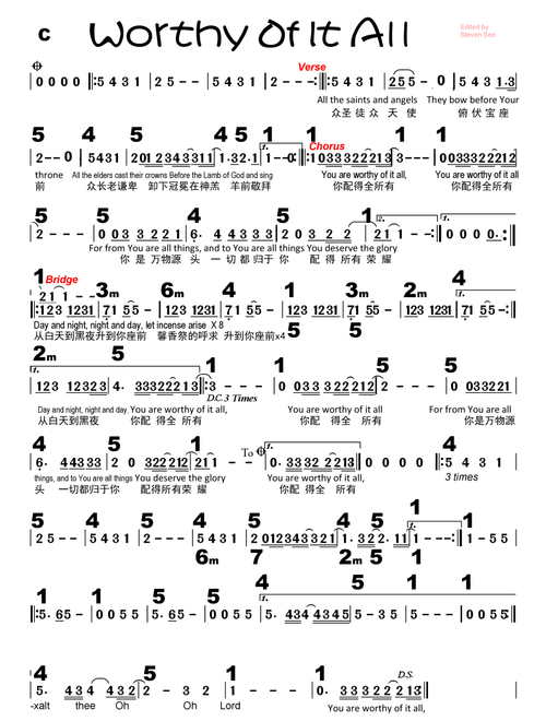 Worthy all of You (Arr. Bethany Wohrle) (Lead Sheet - Fake Book)