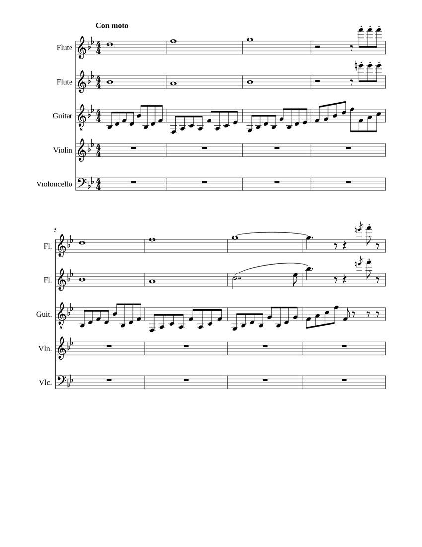 My First Score Sheet music for Flute, Violin, Guitar (Mixed Quartet ...