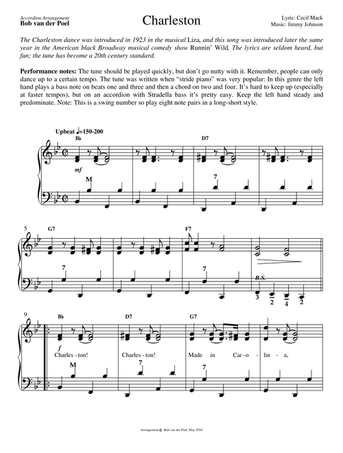 Charleston (Arr. Bob van der Poel) - Cecil Mack & Jimmy Johnson (Instrumental Solo)