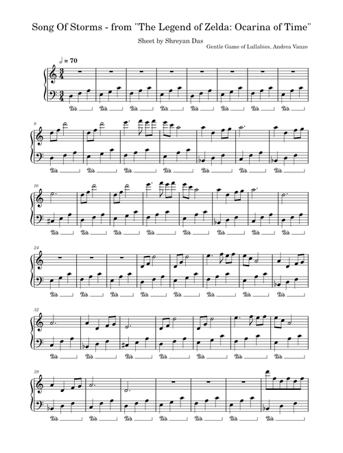 Song Of Storms - from "The Legend of Zelda: Ocarina of Time" Song Of Storms – Gentle Game Lullaby, Andrea Vanzo Song Of Storms - from "The Legend of Zelda: Ocarina of Time" Song Of Storms