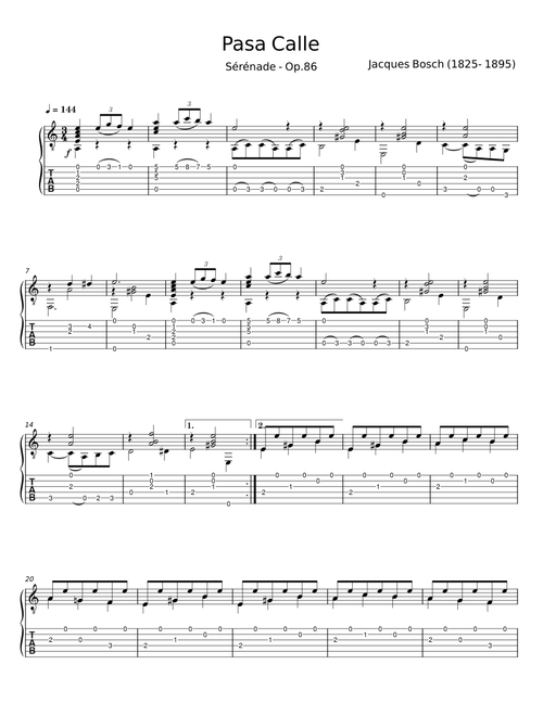 Pasa Calle, Op.86 - Jacques Bosch